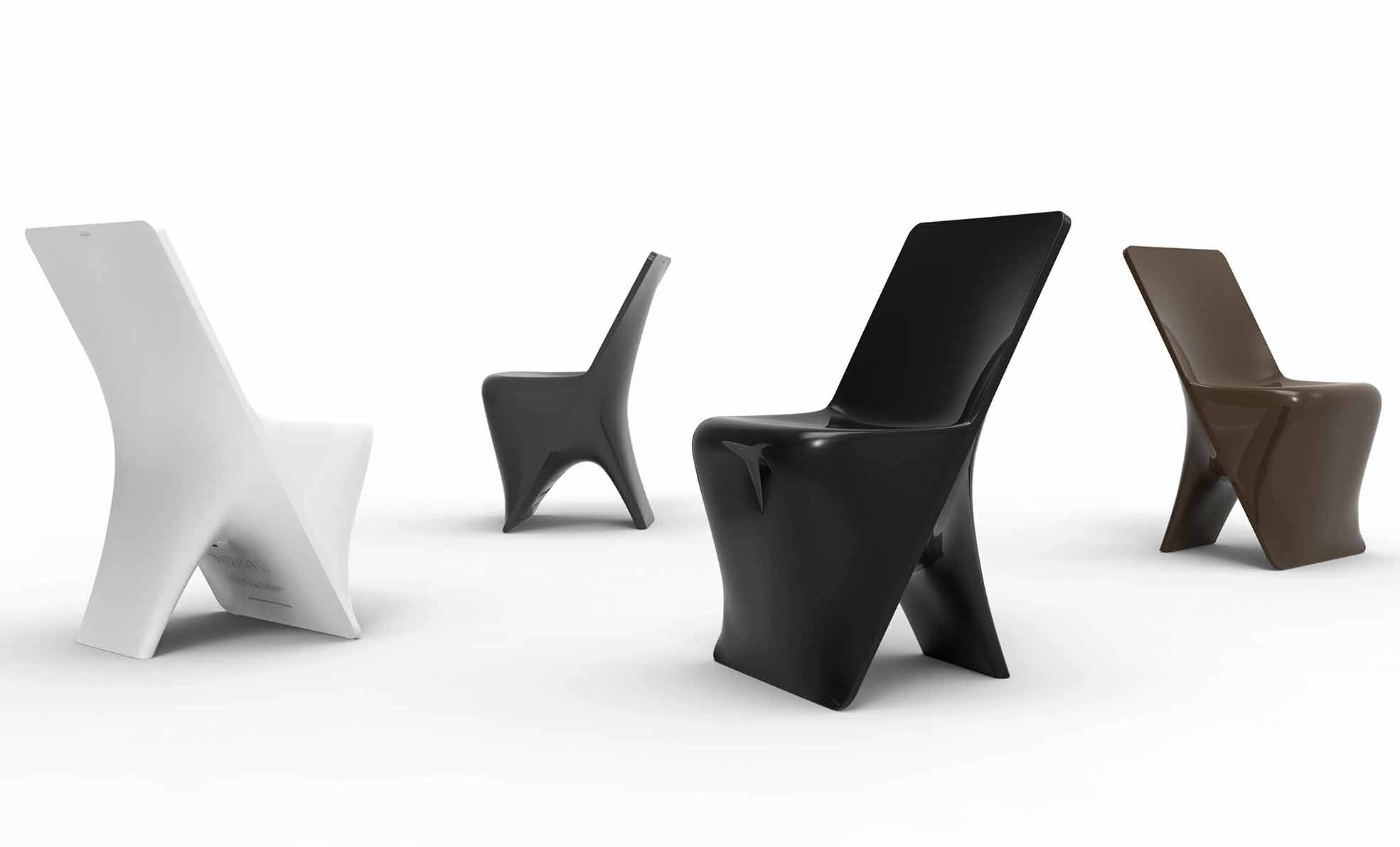 Sloppenwijk bord salon Sloo stoel in polyethyleen van Vondom, modern ontwerp voor buiten