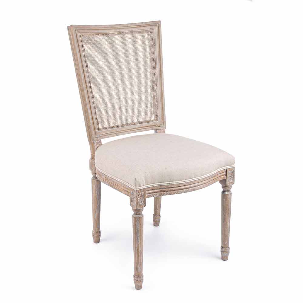 2 klassieke stoelen essenhout met stof