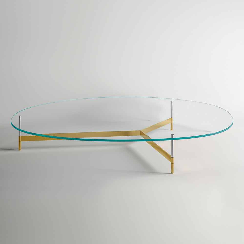 onderschrift Gemengd cocaïne Design salontafel met glazen blad gemaakt in Italië
