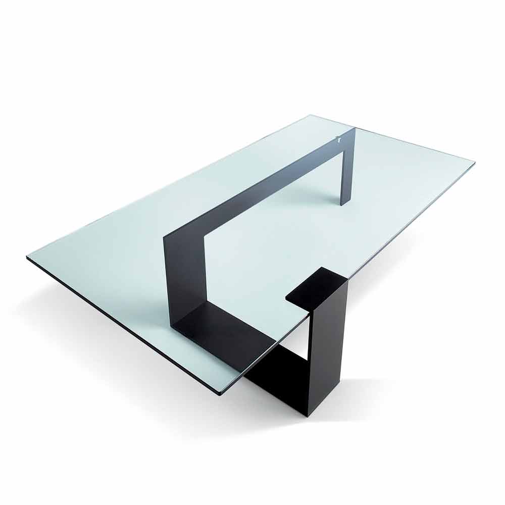 Perseus invoeren Springplank Extralight glazen en metalen salontafel gemaakt in Italië