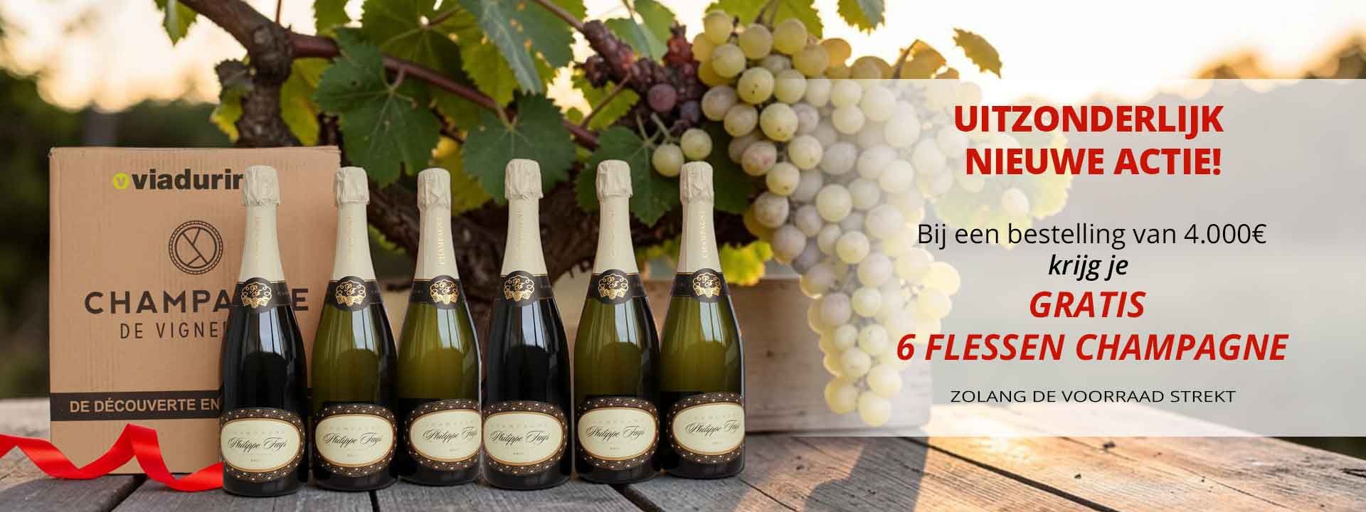 6 FLESSEN CHAMPAGNE ALS CADEAU!