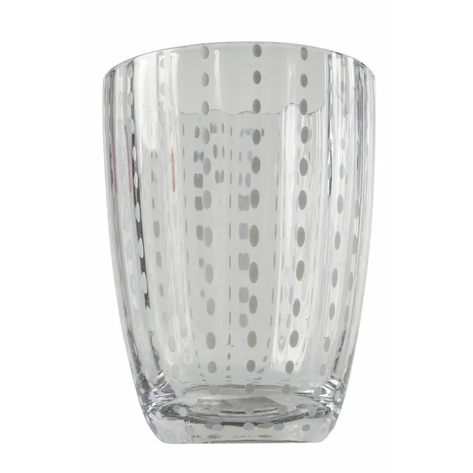 12 waterglazen 300 ml in glas met stippen en golvend oppervlak - tule Viadurini