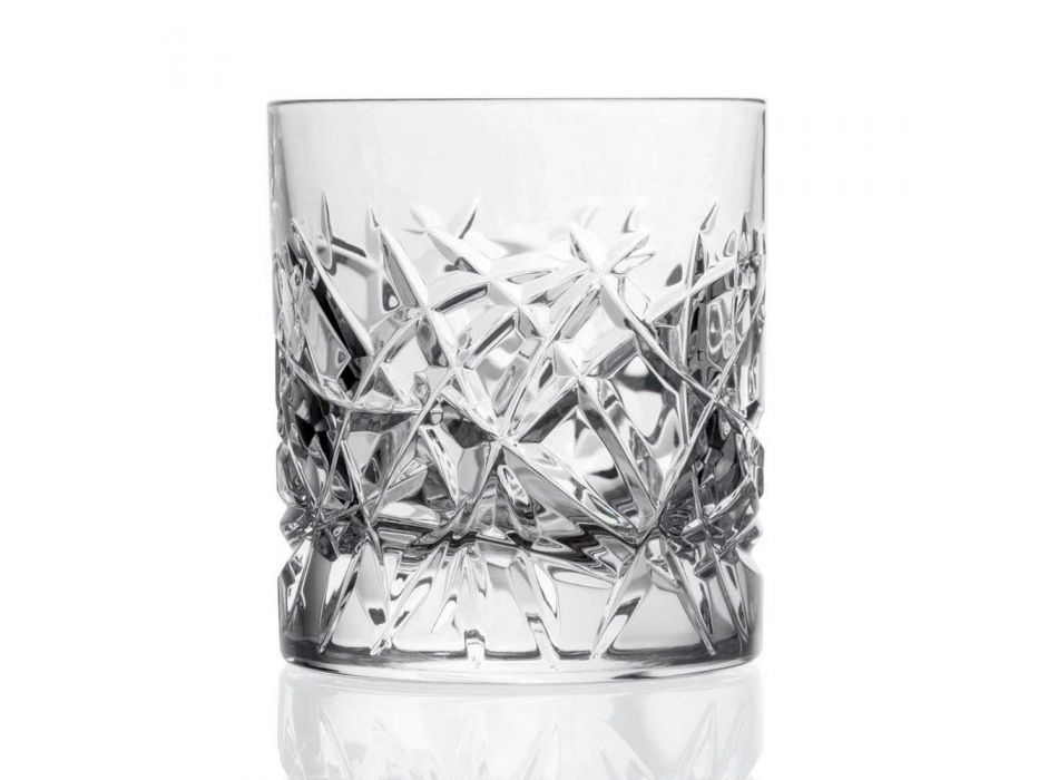 12 Dof vintage glazen voor water- of whiskydesign in kristal - titanium