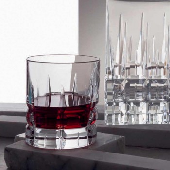 12 dubbele ouderwetse tuimelaar Basso whiskyglazen in kristal - Fiucco