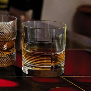 12 glazen voor water of whisky vintage design in gedecoreerd kristal - tactiel