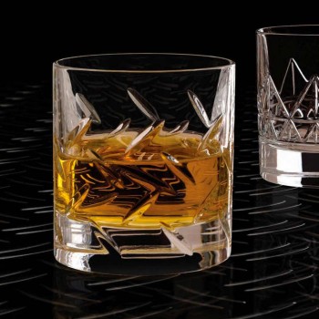 12 glazen voor whisky of water in ecokristal met moderne decoraties - aritmie