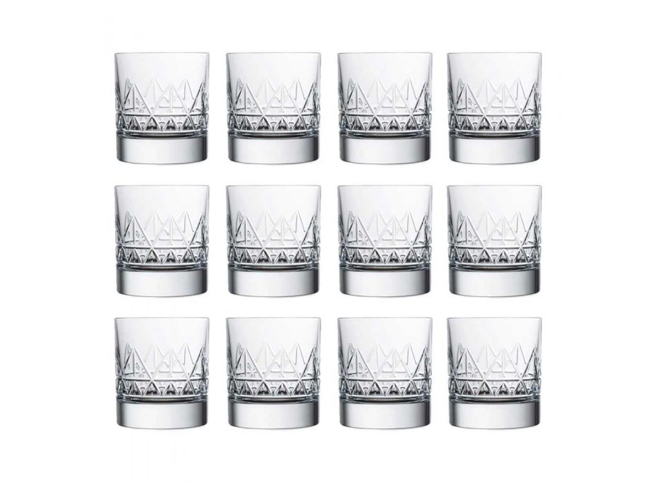 12 Glas Whisky of Water Luxe Modern Design in Kristal - Aritmie Viadurini