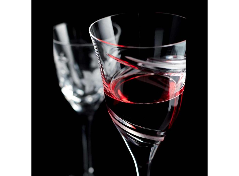 12 rode wijnglazen in ecologisch kristal loodvrije luxe - cycloon