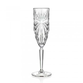 12 Fluitglazen Glas voor Champagne of Prosecco in Eco - Daniele Crystal