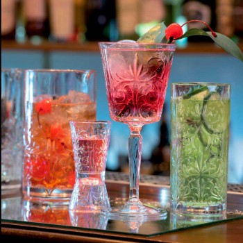 12 glazen voor water, drankjes of cocktaildesign in gedecoreerd ecokristal - Destino