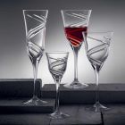 12 glazen voor witte wijn in gedecoreerd en satijn ecologisch kristal - cycloon Viadurini