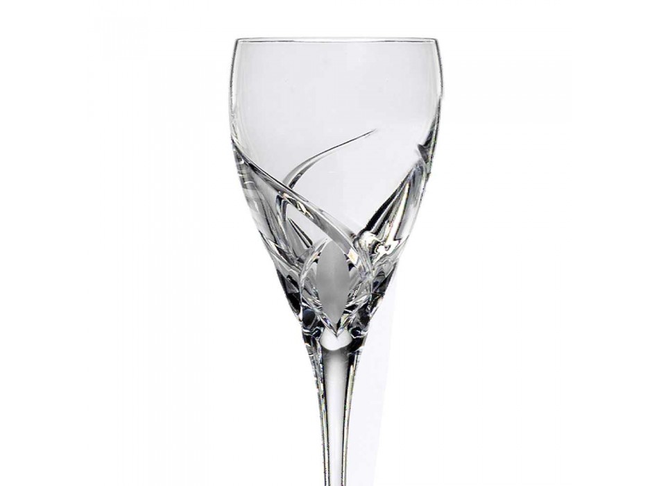 12 glazen voor witte wijn in ecologisch kristal luxe design - Montecristo Viadurini