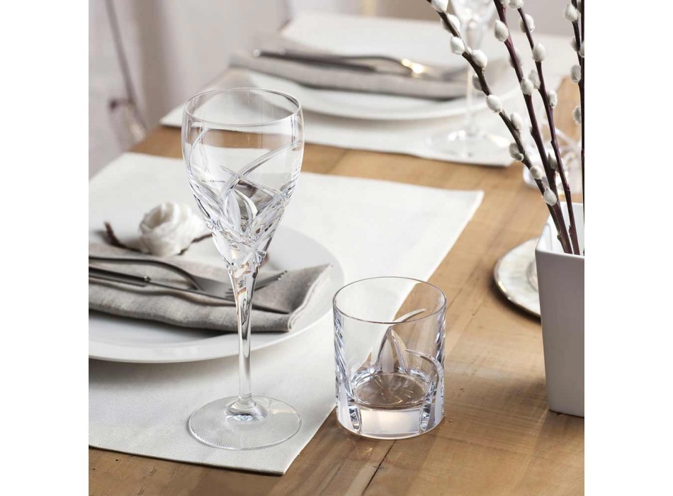 12 glazen voor witte wijn in ecologisch kristal luxe design - Montecristo