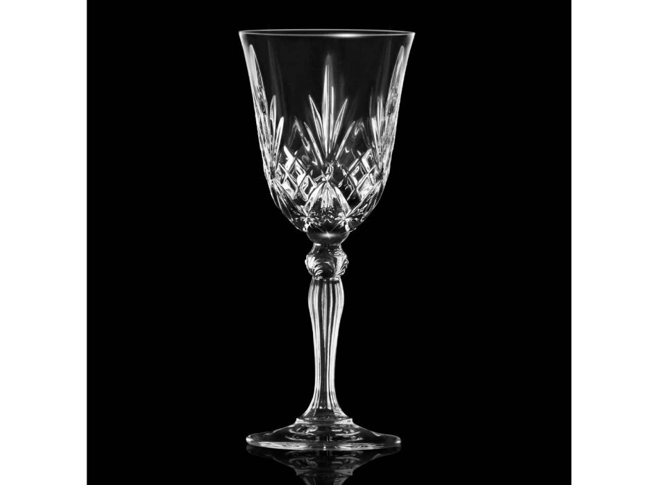 12 glazen wijn, water, cocktail in ecologische kristallen vintage stijl - Cantabile