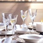 12 luxe design witte wijnglazen in met de hand gedecoreerd Eco Crystal - Advent Viadurini