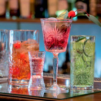 12 Tumbler Highball Cocktailglas of Luxe Versierd Water - Destiny