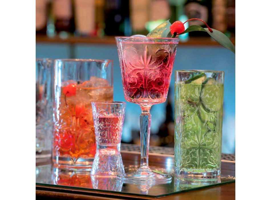 12 Tumbler Highball Cocktailglas of Luxe Versierd Water - Destiny