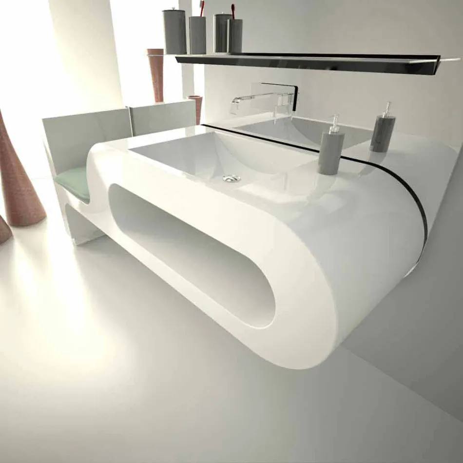 Garfish Badkamer Ontwerp Sink Made in Italy Viadurini