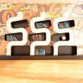 Moderne boekenkast in massief design, Ser P made in Italy