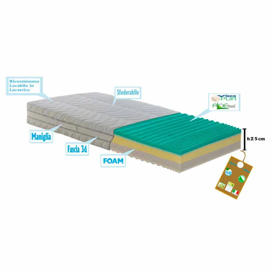 Matras Single boxspring Bio Up Memory Viadurini