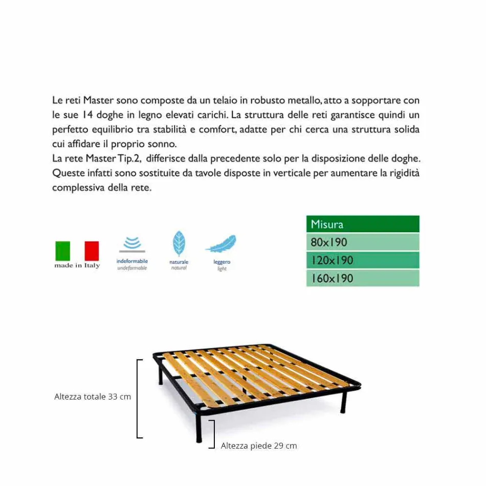 Dubbele Network met Slats Verticale Bio Comfort 2 Viadurini