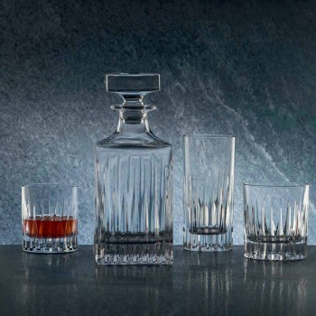 2 kristallen whiskyflessen met handmatige maling Made in Italy - Voglia