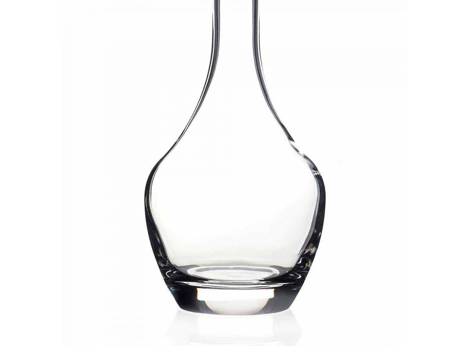 2 flessen voor wijnen in ecologisch kristal Italiaans minimalistisch design - glad Viadurini