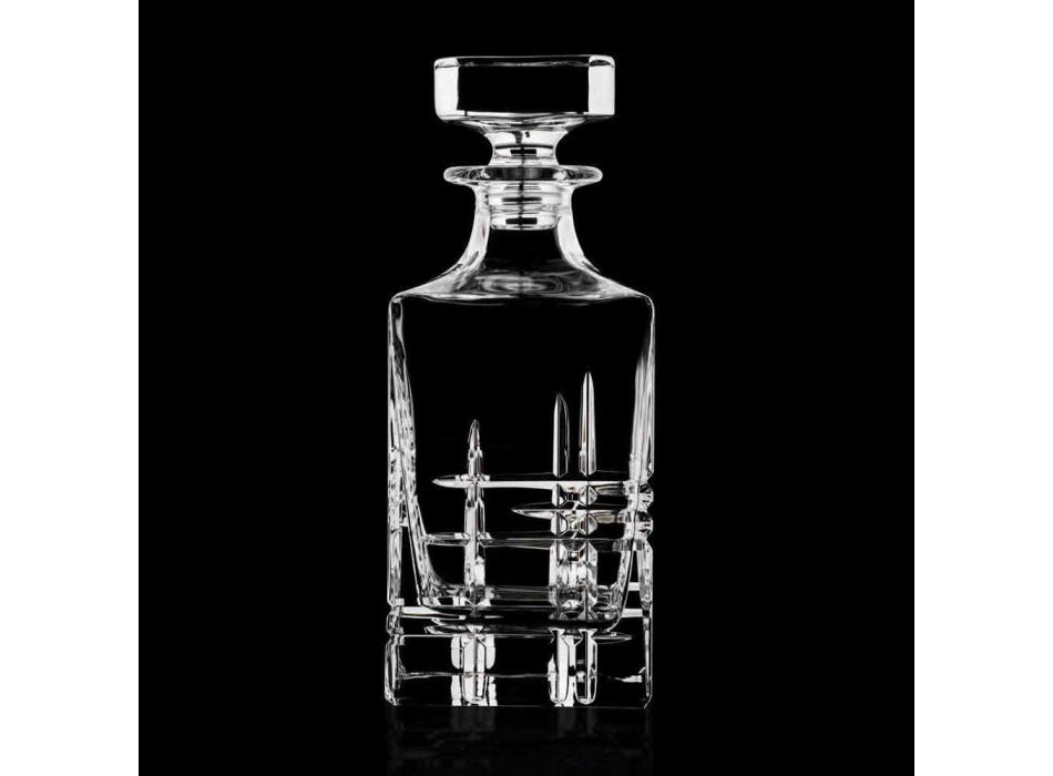 2 Whiskyflessen met Kristal Versierde Vierkante Design Cap - Aritmie