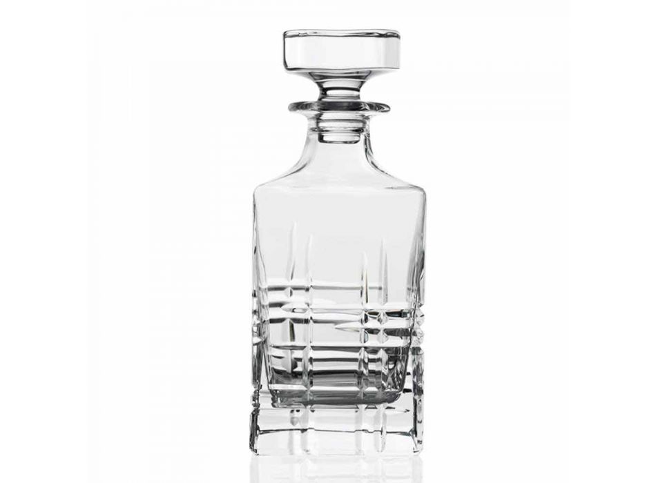 2 Whiskyflessen met Kristal Versierde Vierkante Design Cap - Aritmie Viadurini
