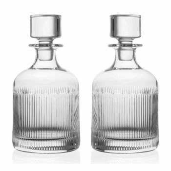 2 Whiskyflessen met Eco-vriendelijke Crystal Cap Vintage Design - Tactiel