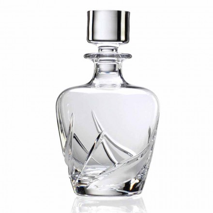 2 kristallen whiskyflessen met luxe versierde design dop - Advent Viadurini