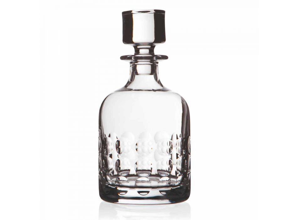 2 flessen voor whisky in ecologisch kristal versierd met dop - titaniobal