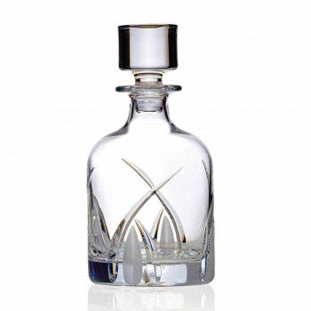2 Whiskyflessen met Cilindrische Design Dop in Eco Kristal - Montecristo