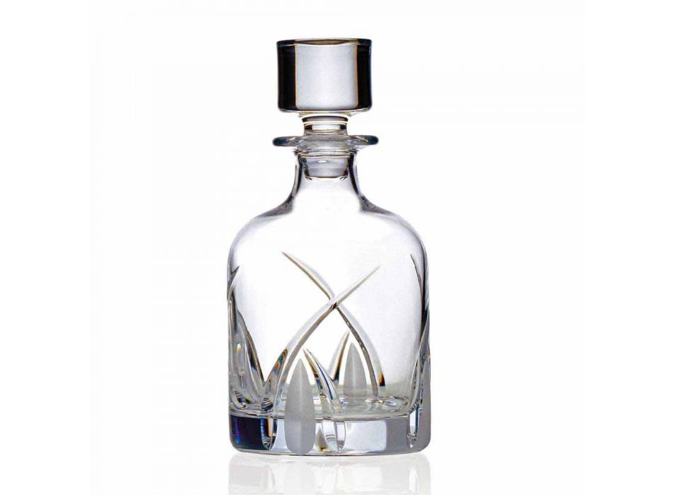 2 Whiskyflessen met Cilindrische Design Dop in Eco Kristal - Montecristo