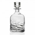 2 Eco Crystal Versierde Whisky Flessen met Luxe Design Dop - Titanium