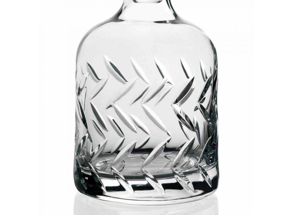 2 milieuvriendelijke kristallen whiskyflessen met vintage decoratieve dop - aritmie Viadurini