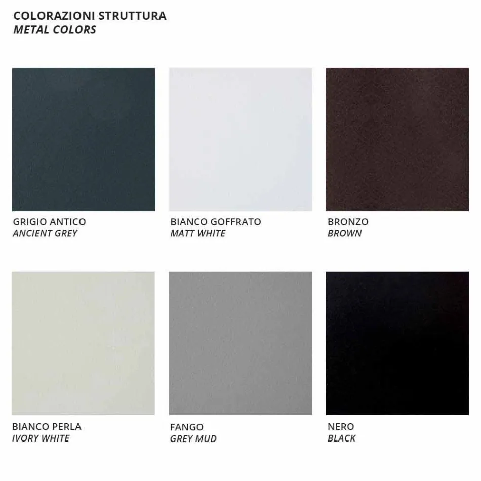 2 stapelbare chaise longues voor buiten van metaal en stof Made in Italy - Perlo Viadurini