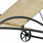 2 stapelbare chaise longues voor buiten van metaal en stof Made in Italy - Perlo Viadurini