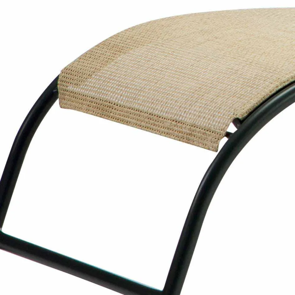 2 stapelbare chaise longues voor buiten van metaal en stof Made in Italy - Perlo Viadurini