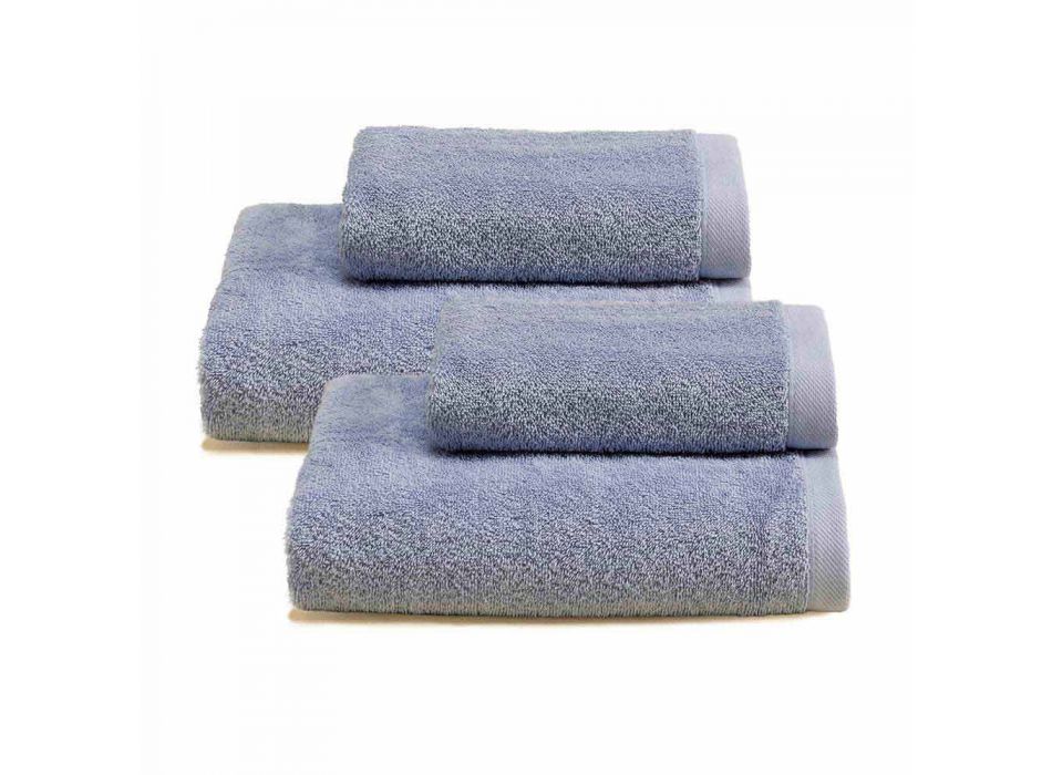 2 paar badhanddoeken Gekleurd servies in katoen Spguna - Vuitton Viadurini
