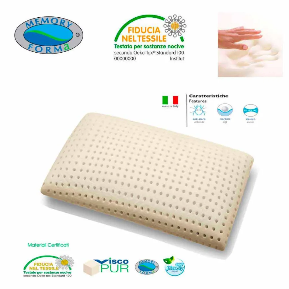 2 anti-allergene en ademende kussens Memory Foam Memory Zone 5 Viadurini