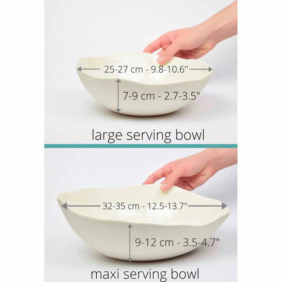 2 Saladeschalen in wit porselein Unieke stukken Italiaans design - Arciconcreto Viadurini