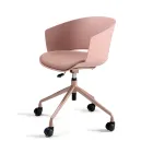 2 180° draaibare fauteuils met met stof beklede polypropyleen zitting - Renza Viadurini