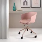 2 180° draaibare fauteuils met met stof beklede polypropyleen zitting - Renza Viadurini