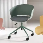 2 180° draaibare fauteuils met met stof beklede polypropyleen zitting - Renza Viadurini