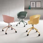 2 180° draaibare fauteuils met met stof beklede polypropyleen zitting - Renza Viadurini