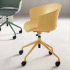 2 180° draaibare fauteuils met met stof beklede polypropyleen zitting - Renza Viadurini