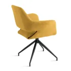 2 180° draaibare fauteuils, bekleed met stof en met een metalen frame - Ivana Viadurini