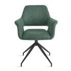 2 180° draaibare fauteuils, bekleed met stof en met een metalen frame - Ivana Viadurini