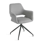 2 180° draaibare fauteuils, bekleed met stof en met een metalen frame - Ivana Viadurini